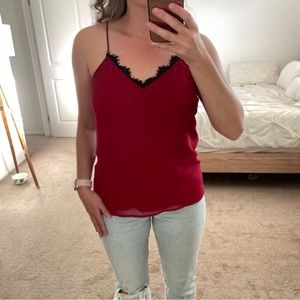 Express lace trimmed tank top
